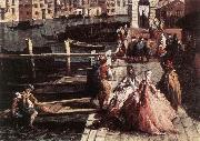 MARIESCHI, Michele The Grand Canal at San Geremia (detail) sg Spain oil painting artist